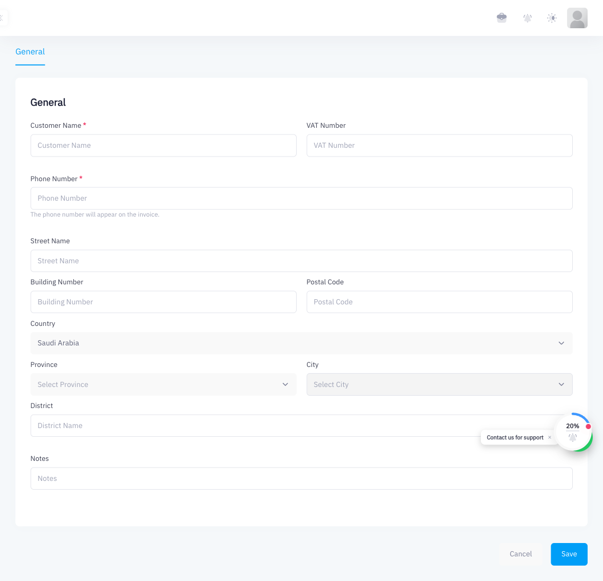 Add customer form