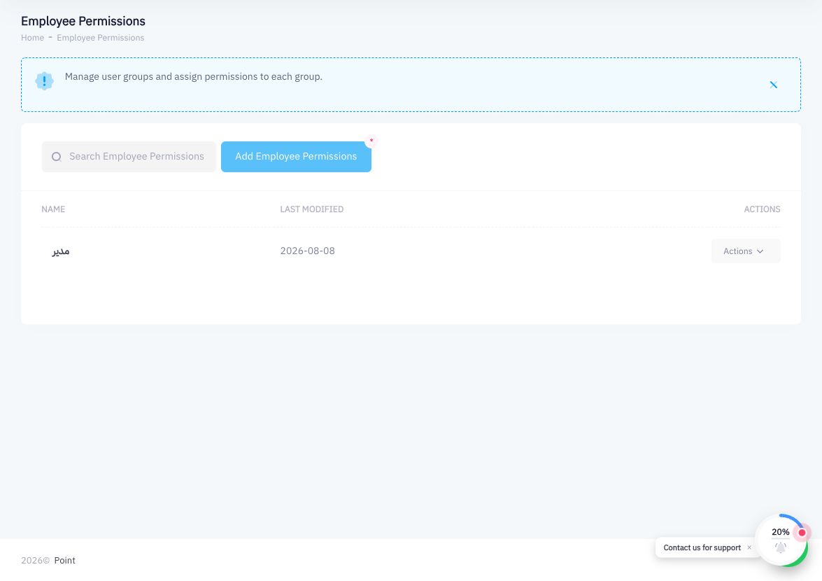 Permission groups list