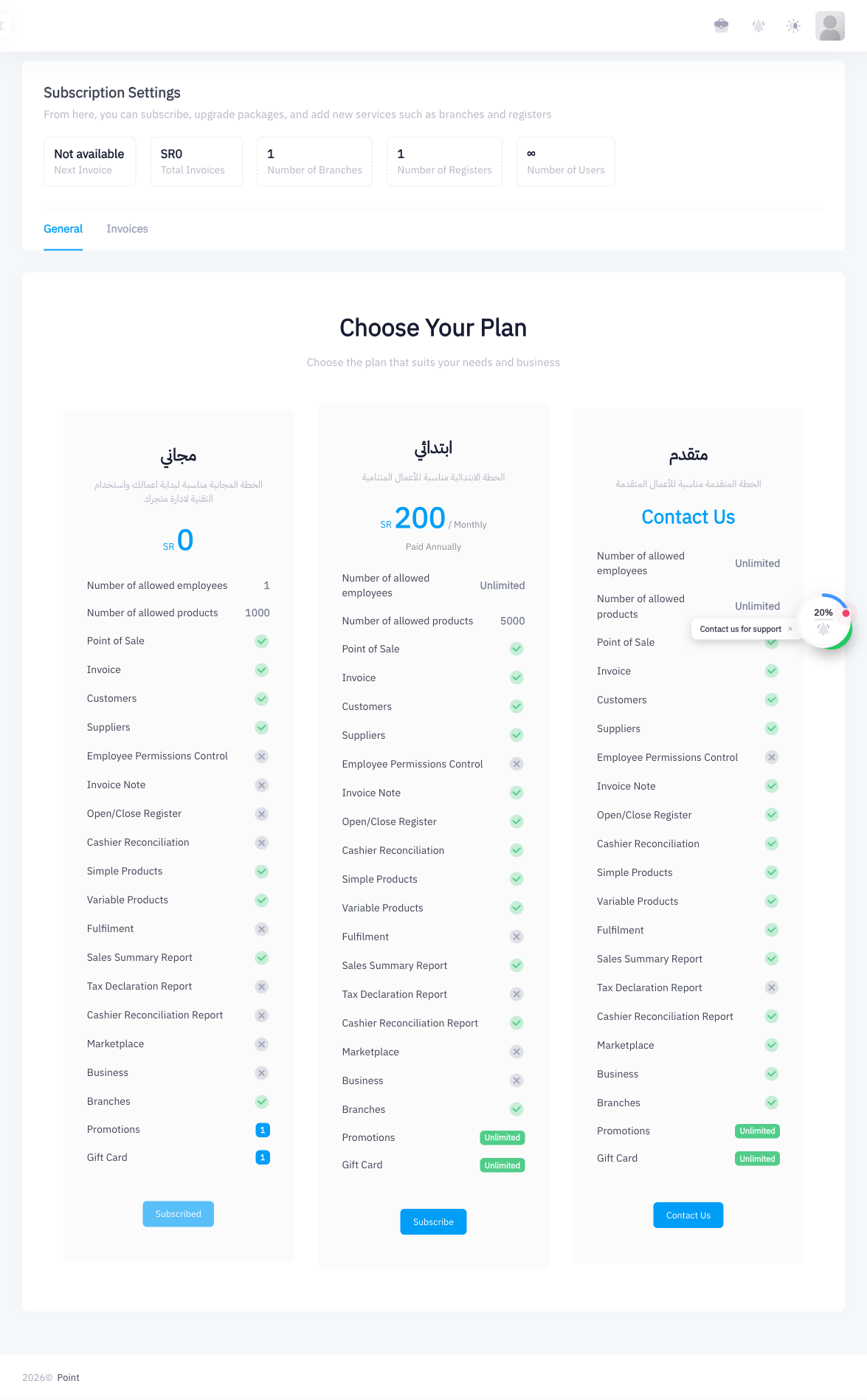 Subscription plans overview